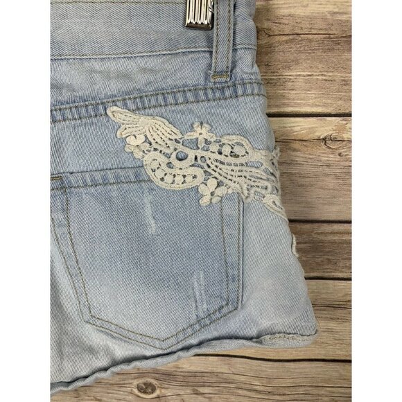 Forever 21 Size 29 Denim Booty Shorts Distressed - Picture 6 of 8